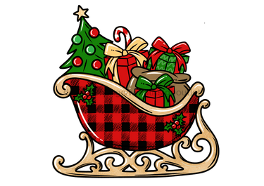 Christmas Sign, Christmas Sleigh Sign, wood sign, DECOE-W-029 - DecoExchange®